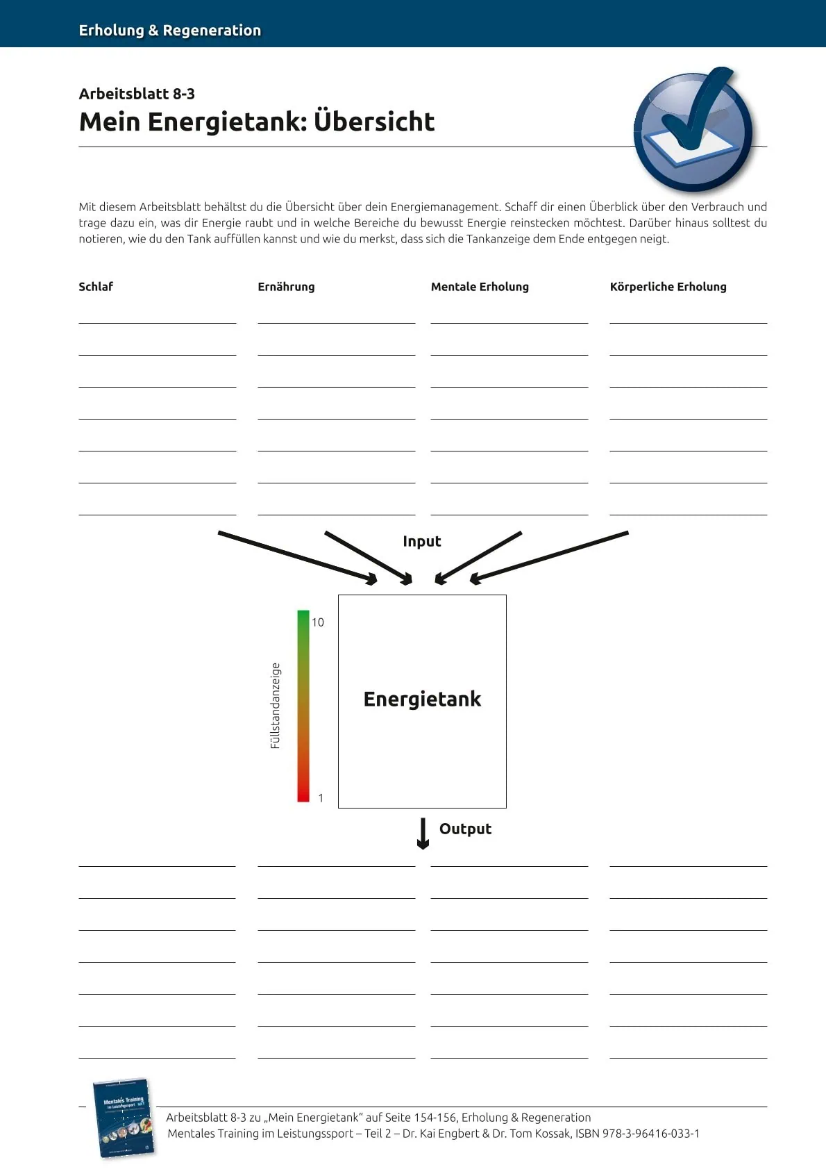 Toolbox Erholung & Regeneration 2: Mein Energietank – Was raubt mir Energie? Was gibt mir Energie?