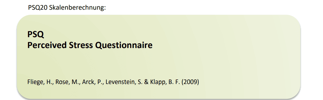 Skalenberechnung // PSQ – Perceived Stress Questionnaire